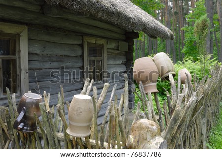 Old house in the one of the oldest open-air museums in Europe - Ethnographic Open Air Museum in Riga, Latvia