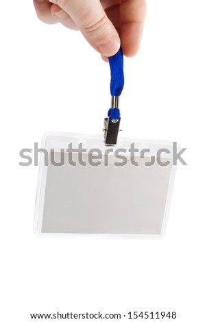Name tag badge over white