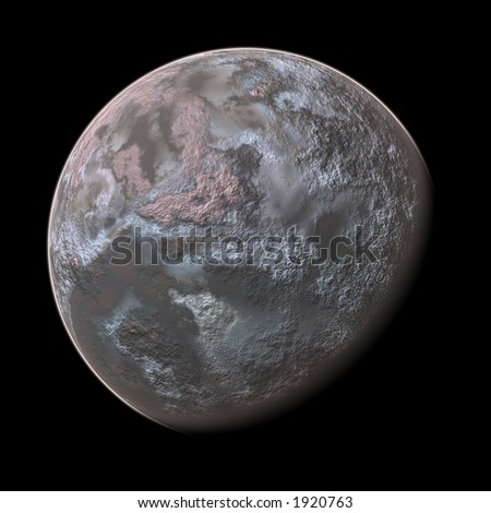 PC computer 3d rendered planet