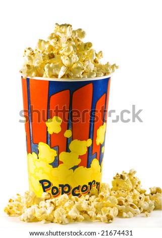 popcorn bucket isolated over white background