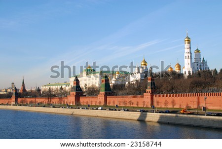 Landscape of the Kremlin Wall and Moscow river