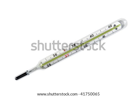 Medical thermometer isolated on white background. Work path included