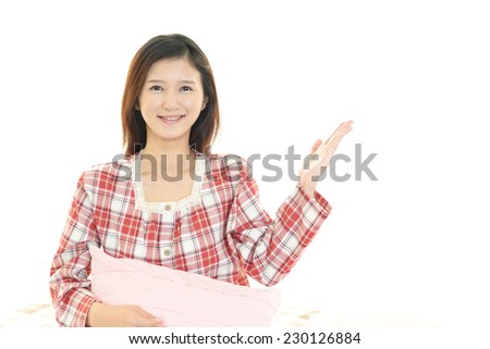 Young woman wearing pajamas