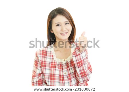 Young woman wearing pajamas