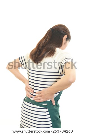 Woman with the low back pain