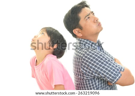 Very Angry child with father