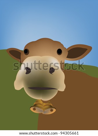 animated cow on the field