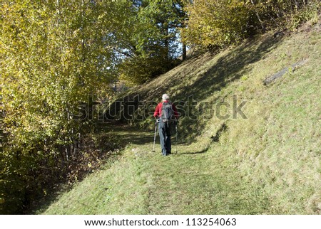 The hiker - A man walking on mountain path
