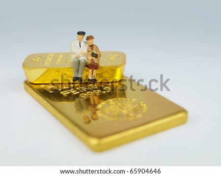 Senior citizens with their treasure of gold