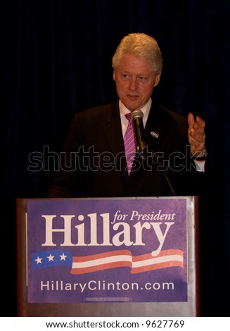 Bill Clinton on the Campaign Trail canvassing for Hillary in Democratic Primaries - 19 February 2008, Houston, Texas
