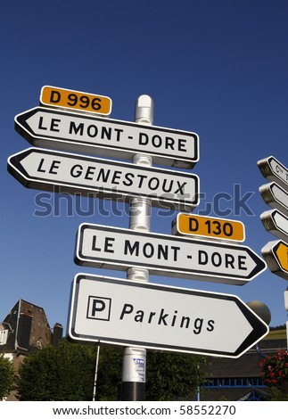Road signs in France - Auvergne