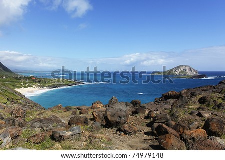 Ocean view from east point, Waimanalo Bay, Oahu, Hawaii