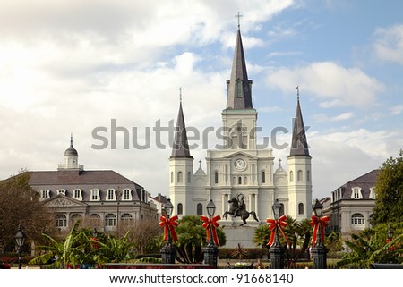 Saint Louis Cathedral, Jackson Square, New Orleans, Louisiana, United States