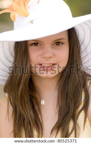 picture of a young girl in a white bonnet