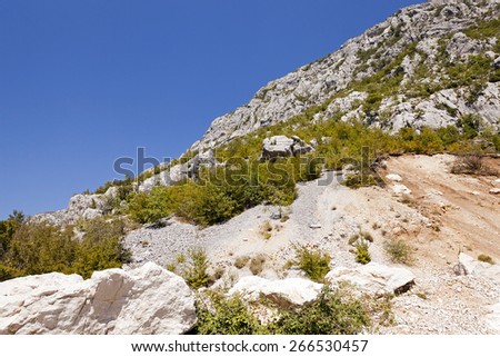 the mountains which are in the territory of Montenegro. summertime of year