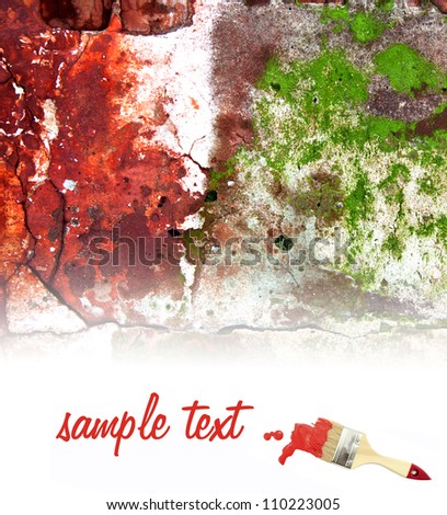 inscription red paint brush colorful abstract background