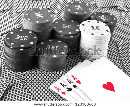 poker cards background black and white