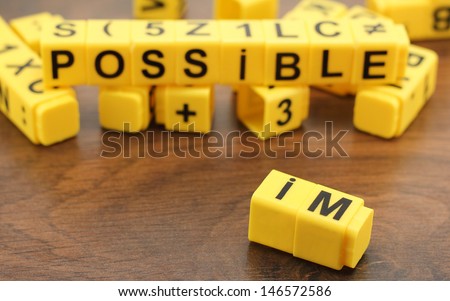 impossible is possible word puzzle cubes