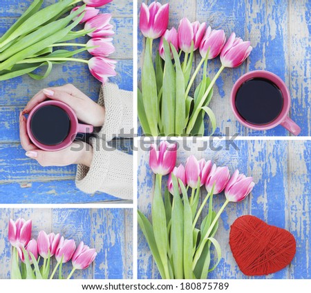 coffee mug flowers tulips