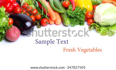 fresh vegetables isolated white background