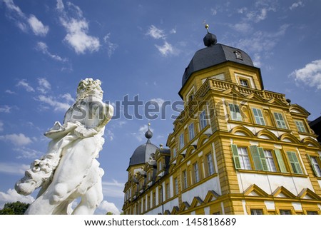 castle,seehof,bavaria,bamberg,orange,historical,architecture,facade,parc,baroque,baroque style,germany,old,monument,monument conservation,rococo,tower,romantic,hunting lodge