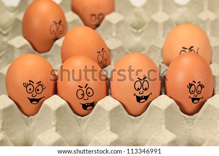 Eggs with faces