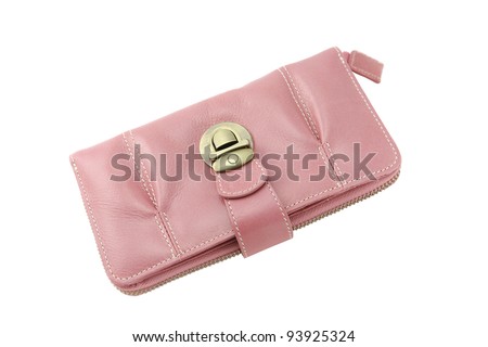 A pink leather lady purse