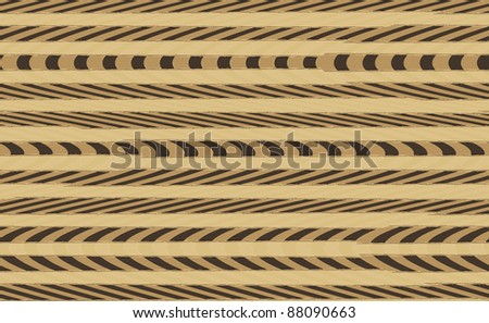 Background pattern of horizontal and diagonal lines and curves in brown and tan colors