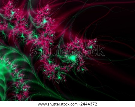 Fractal image of the multiple development and birth of dragons.