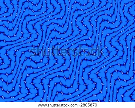Fractal image depicting a heap of blue linked chains.