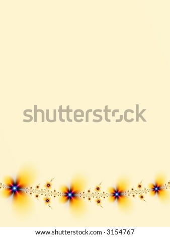 Fractal image of a spring daisy chain border with copy space.
