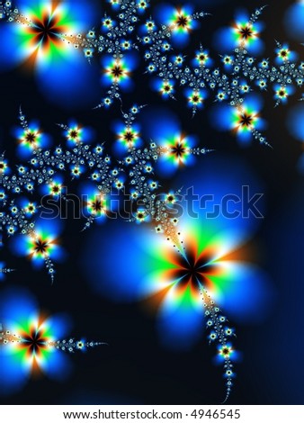 Fractal image of a spring daisy chain.