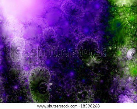 Fractal image of a fantasy abstract tropical underwater coral reef.