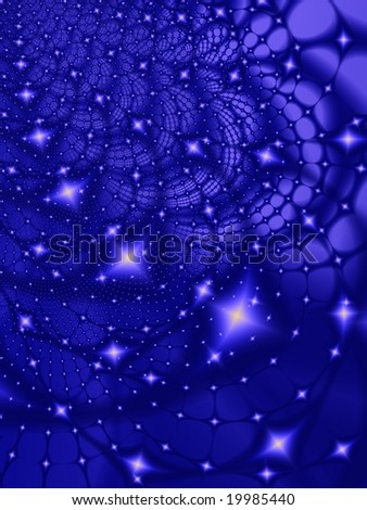 Fractal image of an abstract star galaxy or constellation.