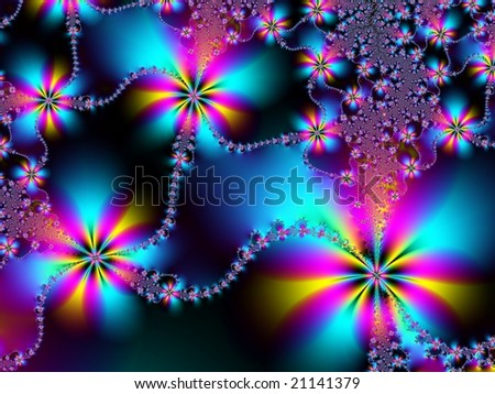 Fractal image of a spring daisy chain.