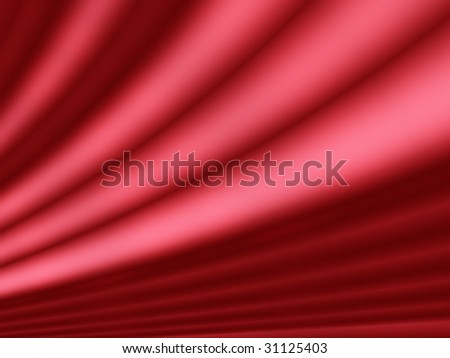 Fractal image of a folded red satin sheet.