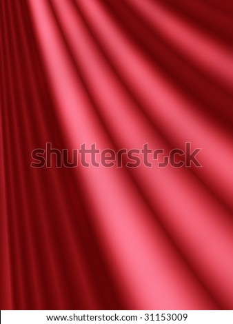 Fractal image of a folded red satin sheet.