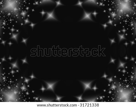 Fractal image of an abstract star galaxy or constellation background border.