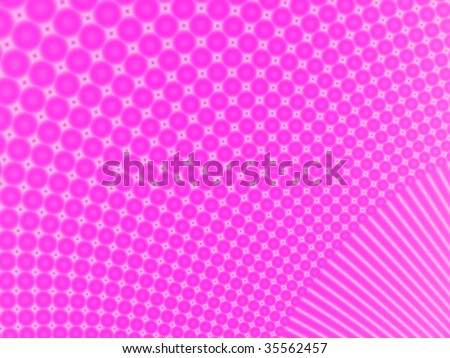 Fractal image of the formation of pink bubbles.