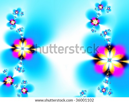 Fractal image of a spring daisy chain border.