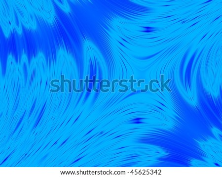 Fractal image depicting the meeting of four currents in a strong flowing blue river.