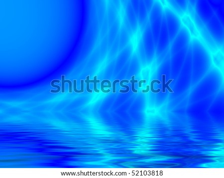 Fractal image depicting a cold winter sun reflected in water.