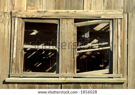 An old farm house window