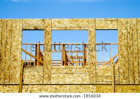 A home construction frame.
