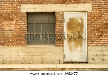 An old brick factory doorway.
