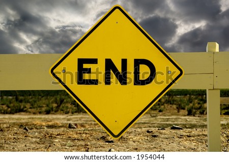 An end of the road sign.