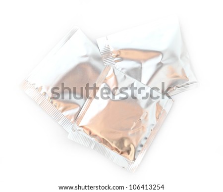 Three aluminum foil bag packages