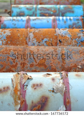 Old abandoned chemical fuel barrels