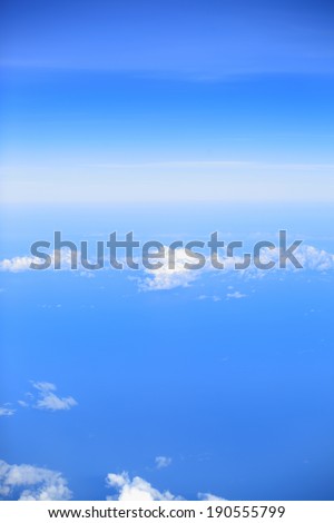 The clouds in the sky - a view from the aircraft cabin