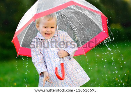 portrait of a little girl with umbrella